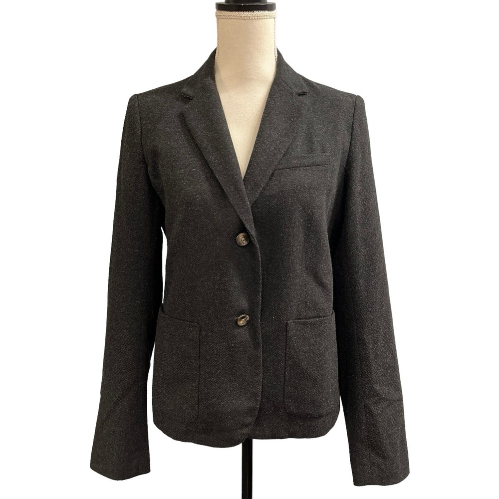 Gap Academy Blazer Women 12 Black Stone Jacket Dark‎ Academia Preppy Schoolgirl
